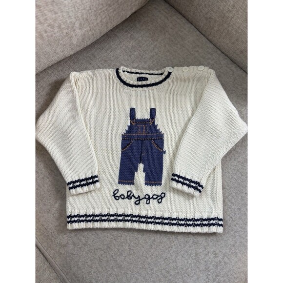 Baby Gap Knit Sweater with Overalls Design - Picture 1 of 8